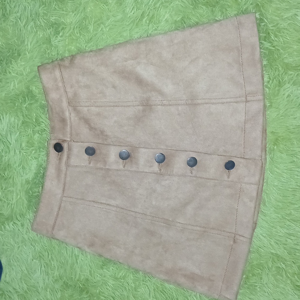 Forever‎ 21 faux Tan suede mini Stretchy skirt size 24